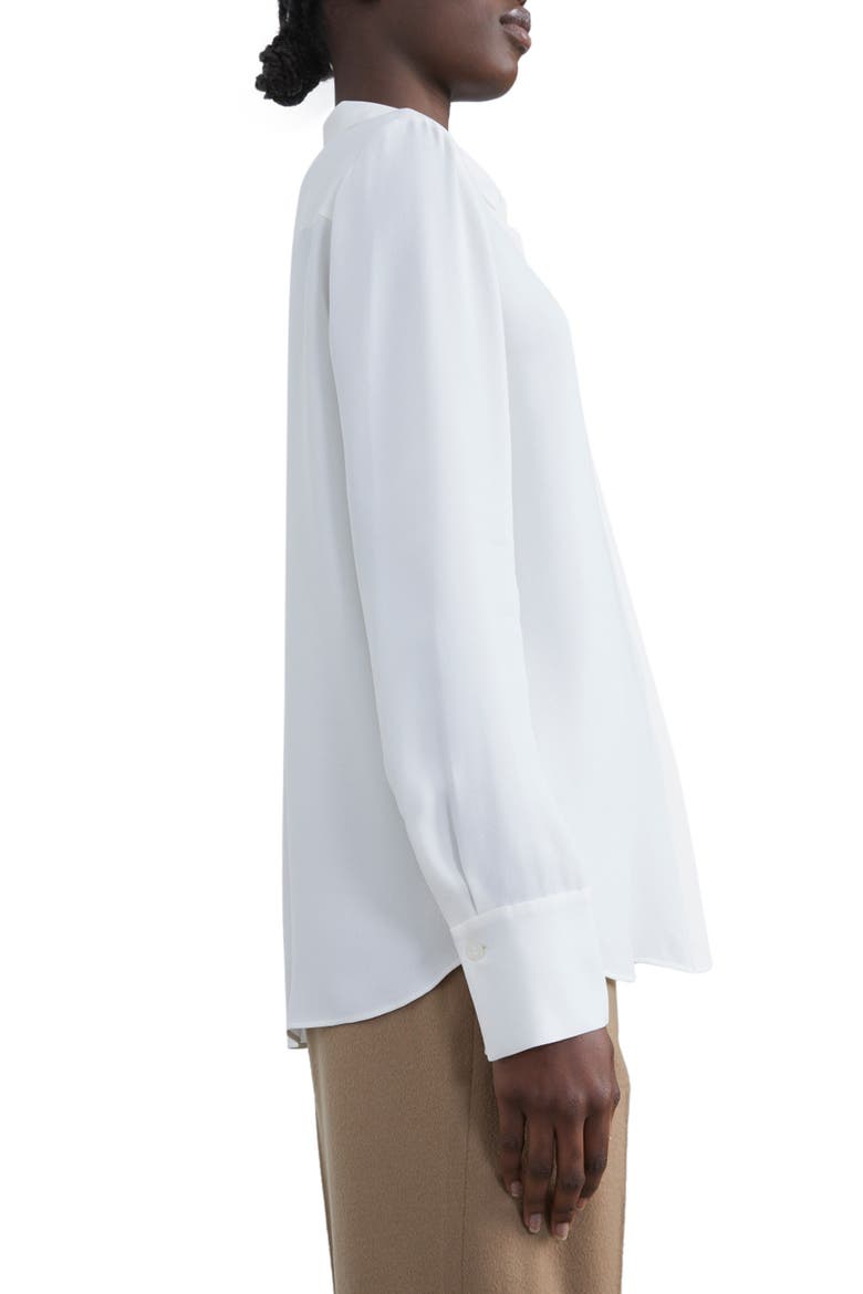 Scottie Silk Button-Up Blouse, Alternate, color, CLOUD