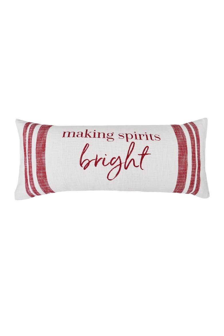 Morgan Christmas Holiday Striped Decorative Lumbar Pillow Collection, Main, color, Red 15" x 35"