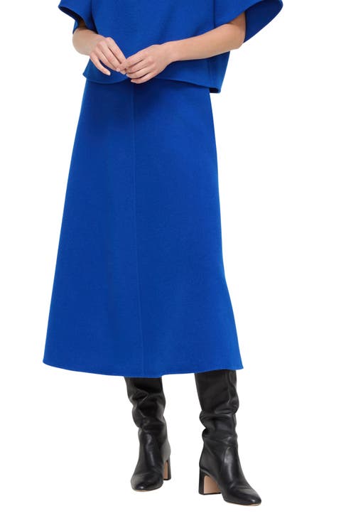 Double Face Wool & Cashmere Flare Skirt