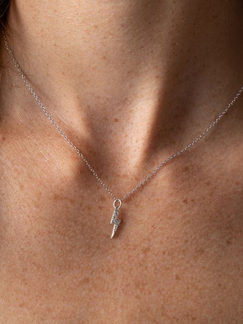 Saint + Sofia Astral Lightning Charm Necklace In Silver