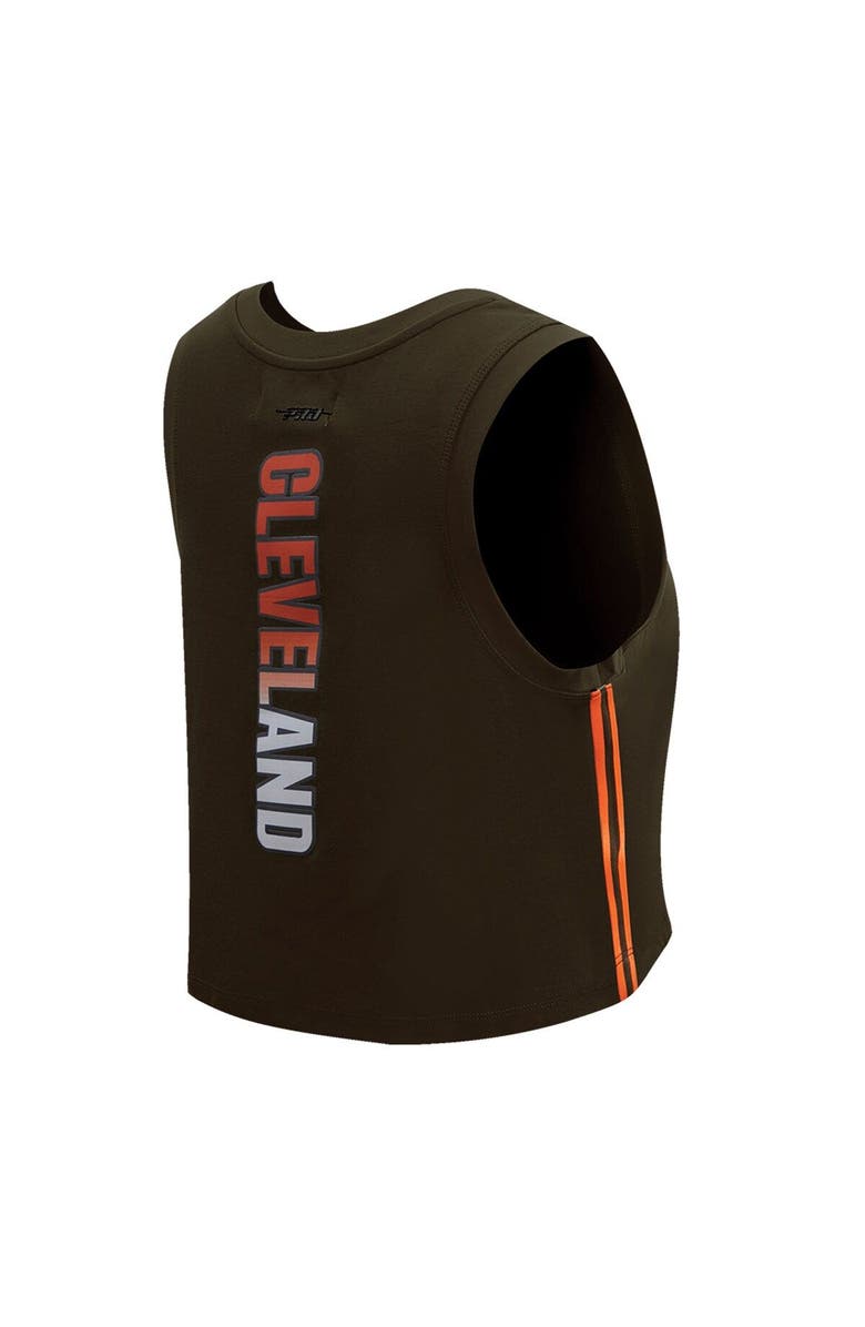 PRO STANDARD Women's Pro Standard  Brown Cleveland Browns Ombre Wordmark Classic Cropped Tank Top, Alternate, color, Brown