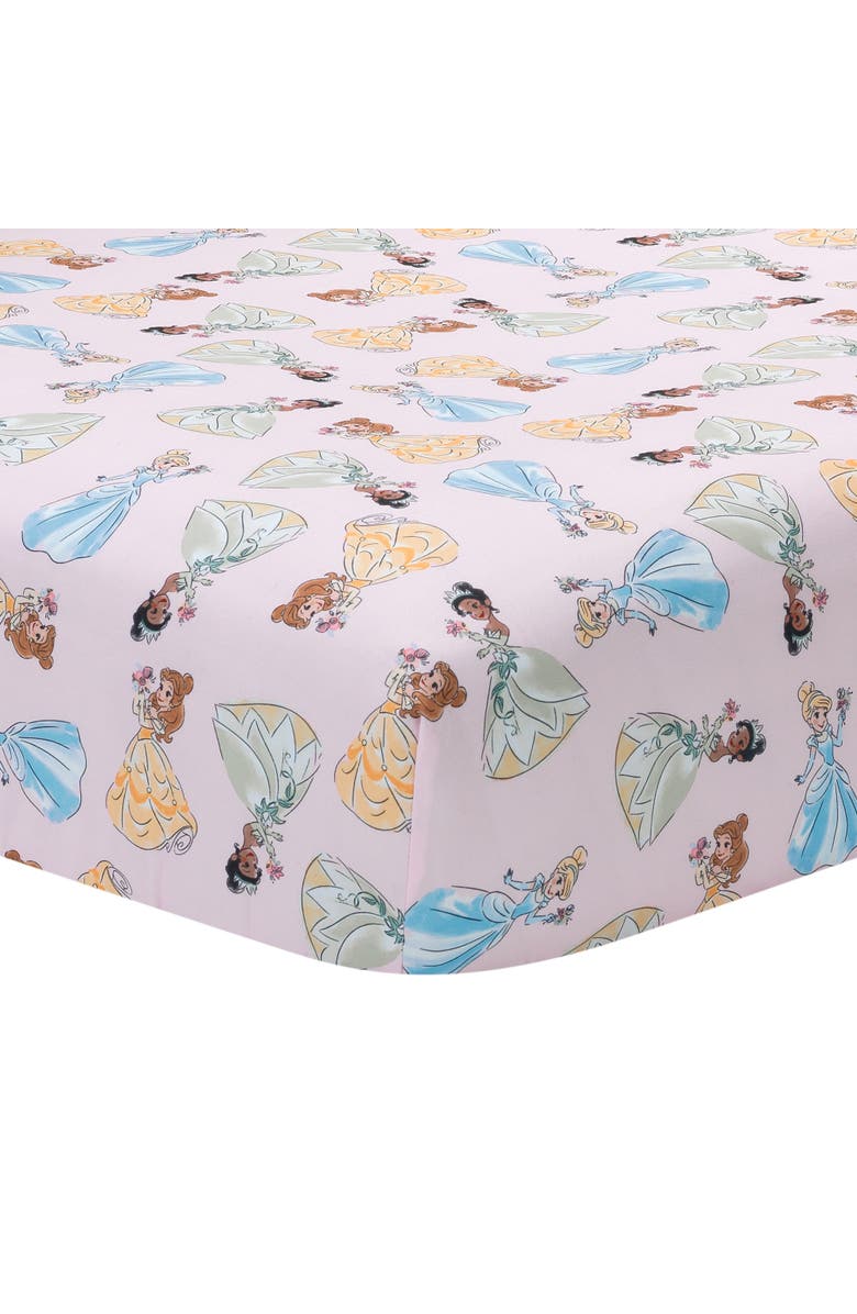 Lambs & Ivy Disney Princesses 3-Piece Nursery Baby Crib Bedding Set, Alternate, color, Pink