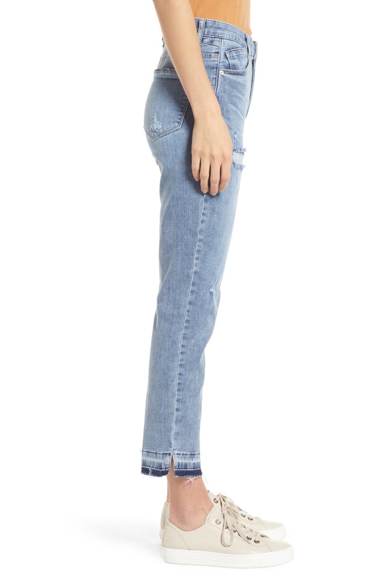 'Ab'Solution Distressed High Waist Ankle Skinny Jeans (Nordstrom Exclusive), Alternate, color, LIGHT BLUE VINTAGE