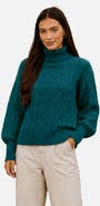 Yumi Cable Knit Roll Neck Jumper