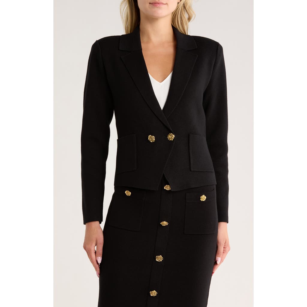 L Agence L'agence Sofia Knit Blazer In Black
