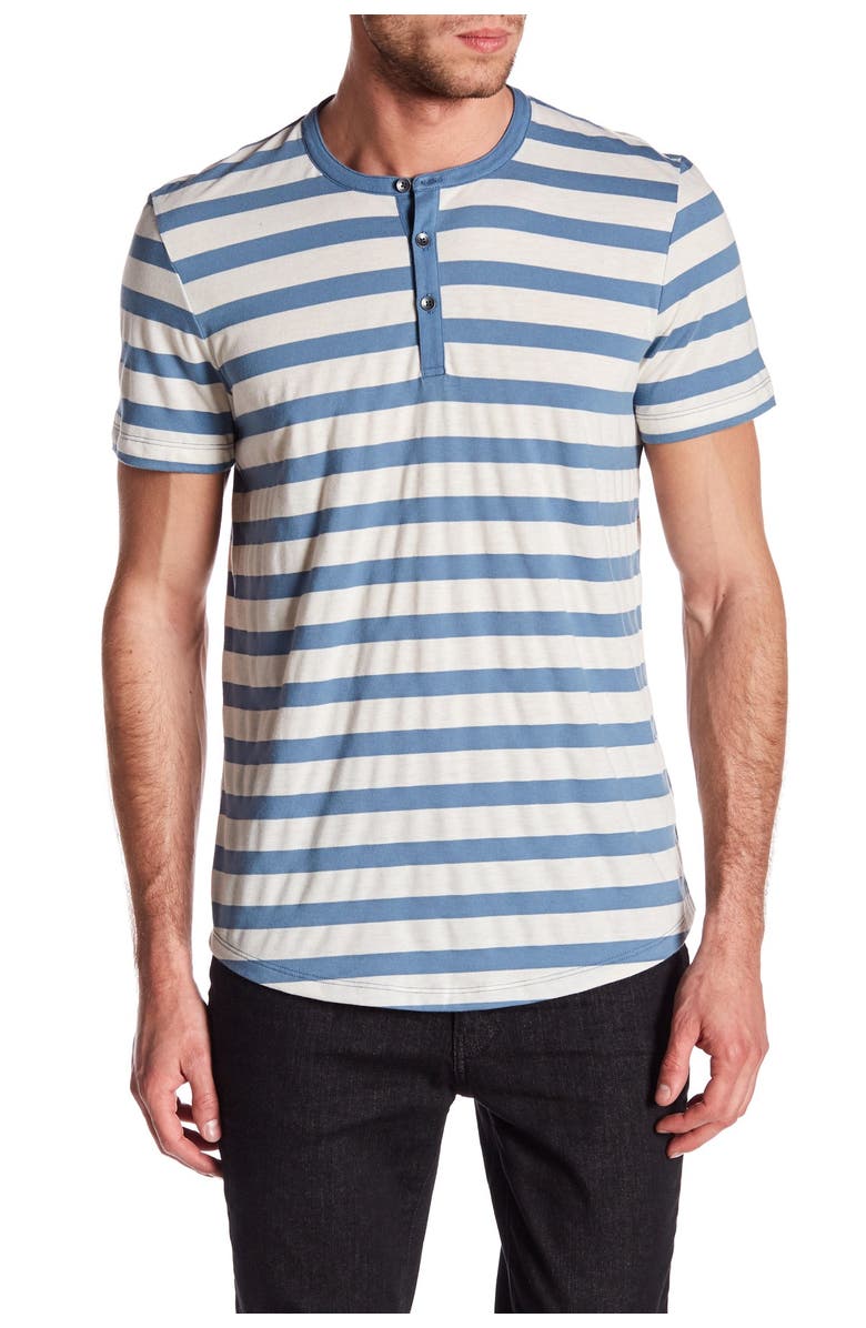 Kenneth Cole New York Striped Henley Shirt, Alternate, color, 