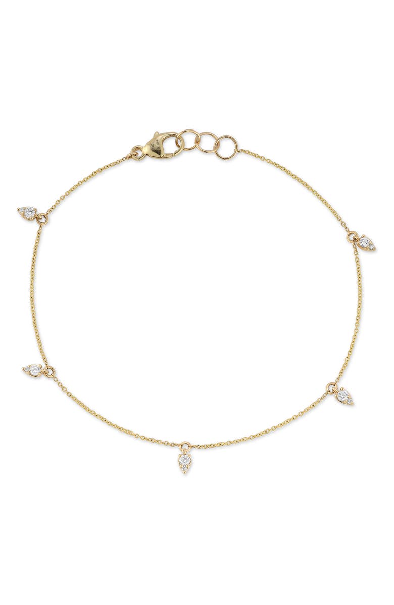 Dana Rebecca Designs Sophia Ryan Teardrop Charm Bracelet, Main, color, Yellow Gold