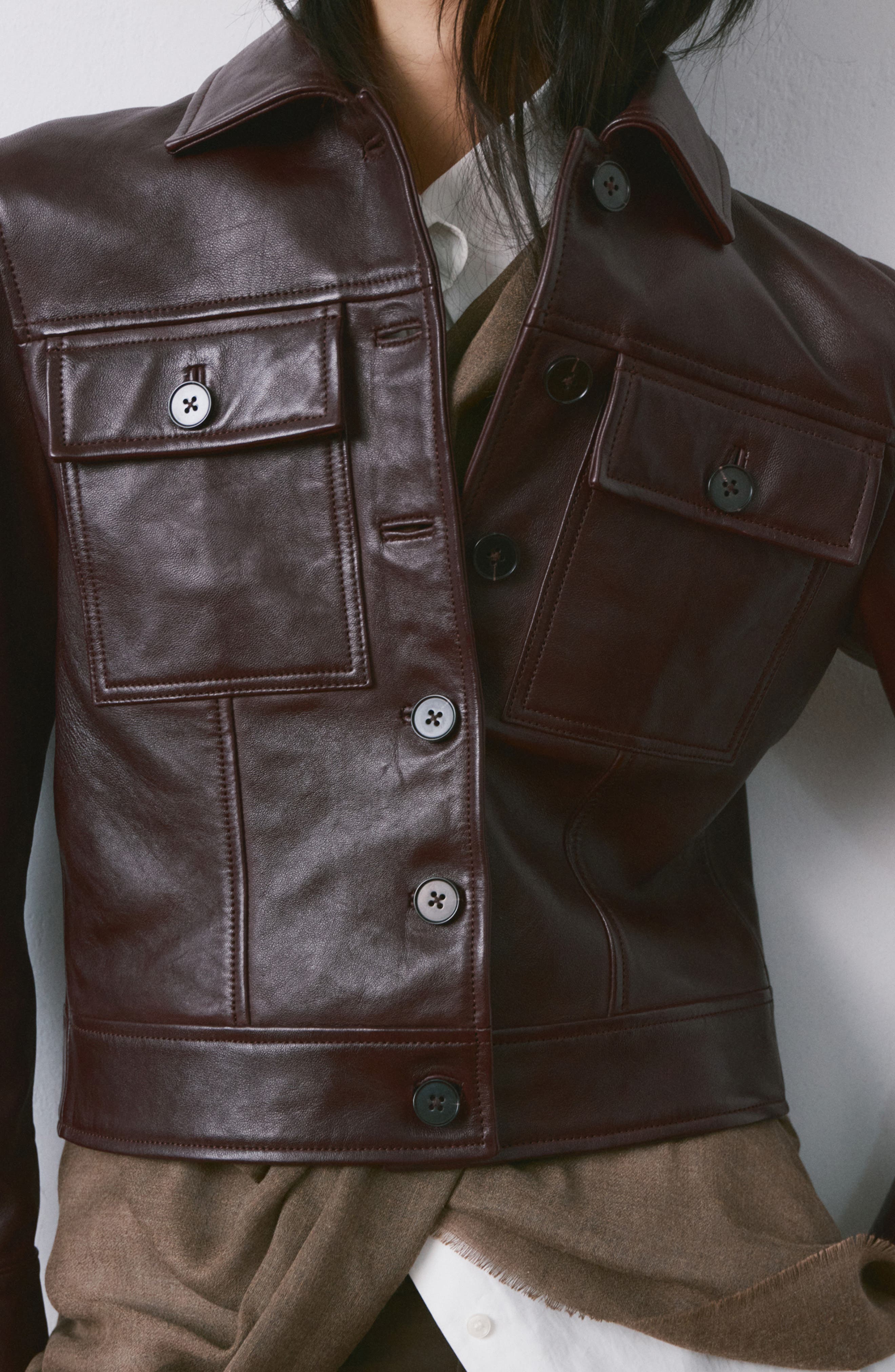 Женские MANGO Chaqueta Saint Leather Jacket — фото 8