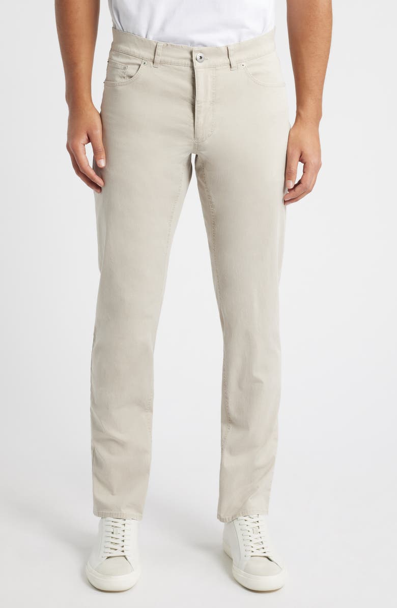 Brax Cooper Fusion Flex Microprint Regular Fit Straight Leg Pants, Main, color, Beach