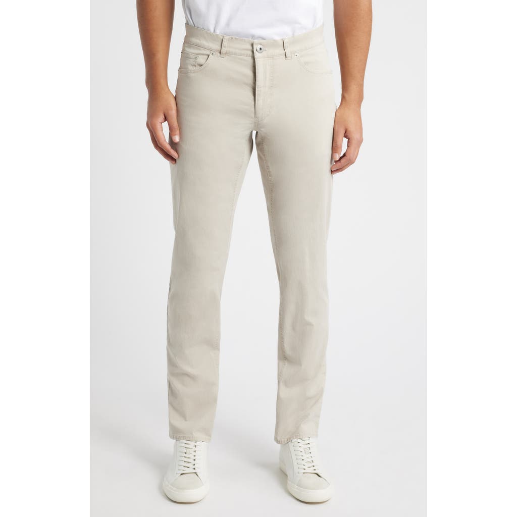 Brax Cooper Fusion Flex Microprint Regular Fit Straight Leg Pants In Beach