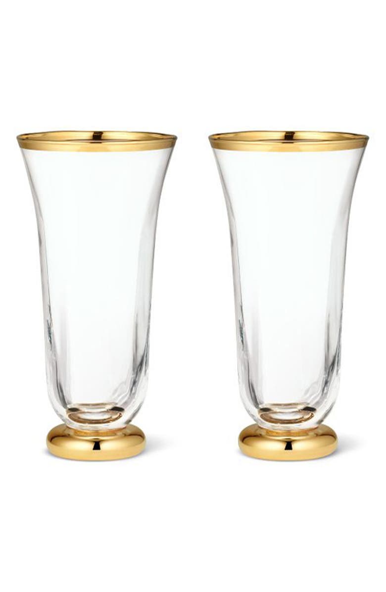 Aerin Sophia Set of 2 Champagne Flutes, Main, color, Clear/Gold