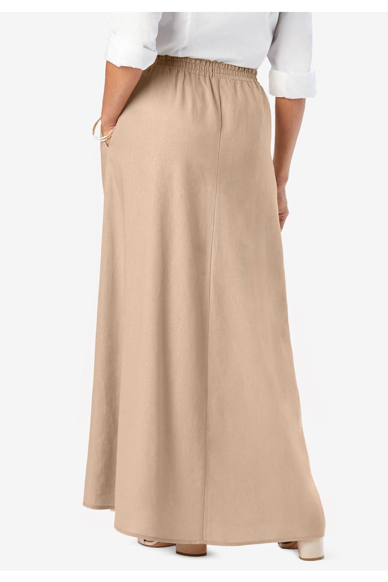 Linen Maxi Skirt, Alternate, color, NEW KHAKI