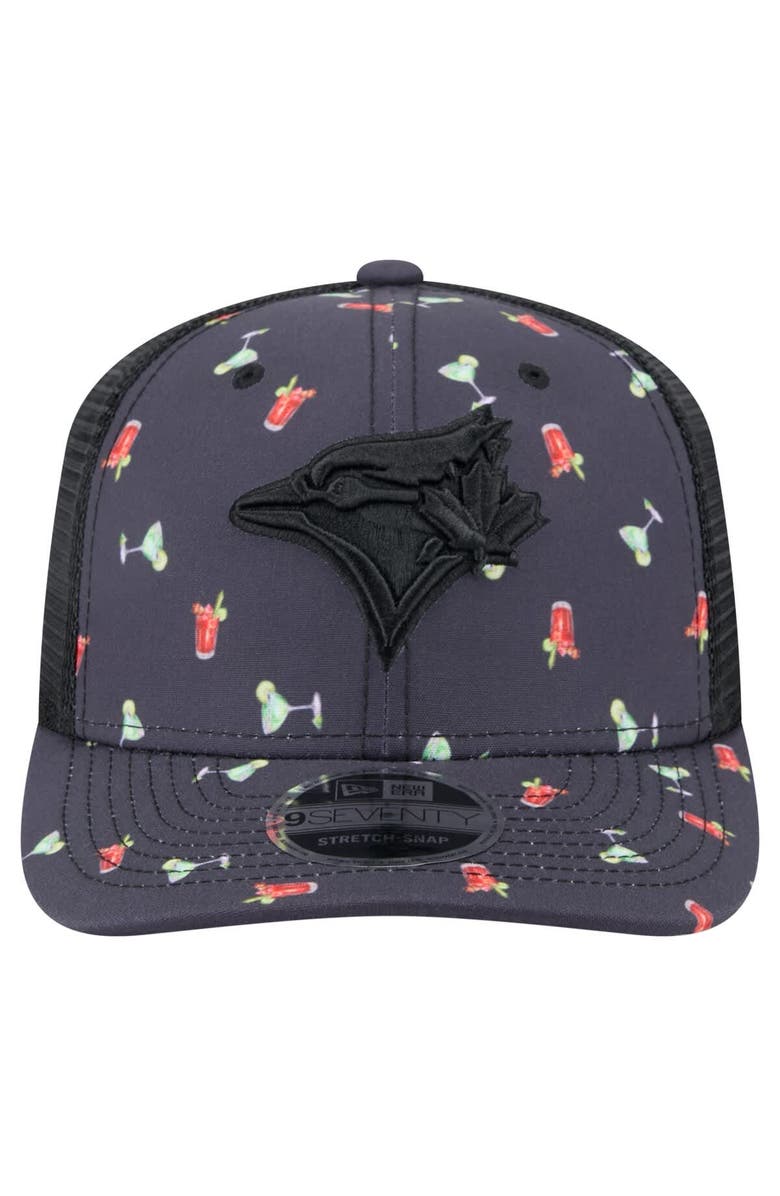 New Era Men's New Era Black Toronto Blue Jays Adventure Drinks Pattern 9SEVENTY Stretch-Snap Hat, Alternate, color, 