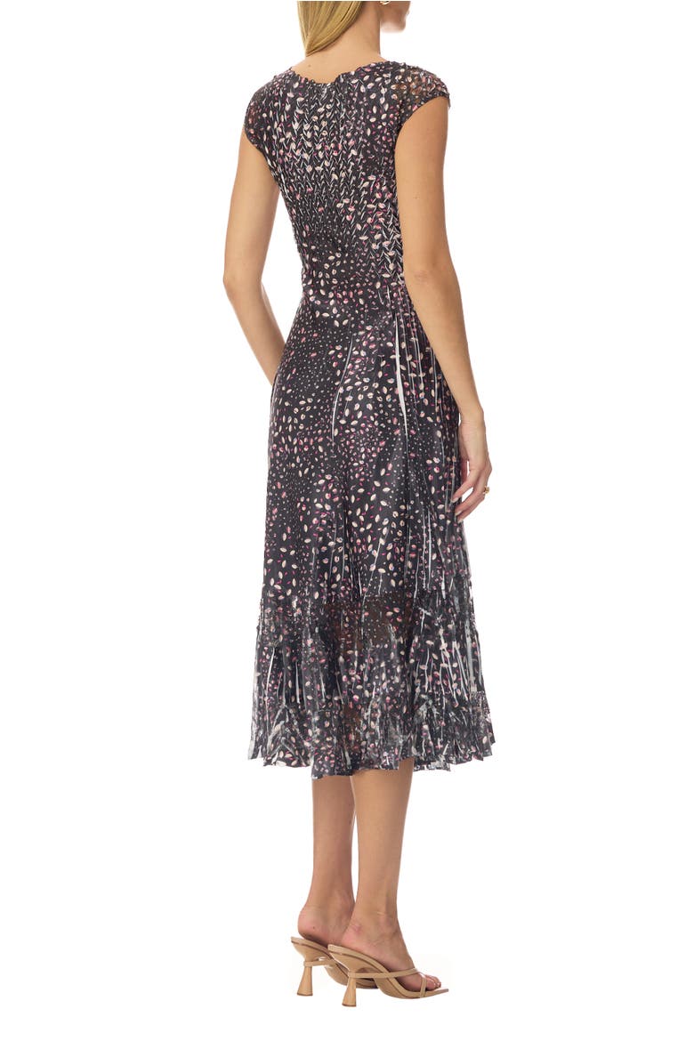 Ditsy Floral Dress with Cap Sleeves, Alternate, color, Leaf Spray