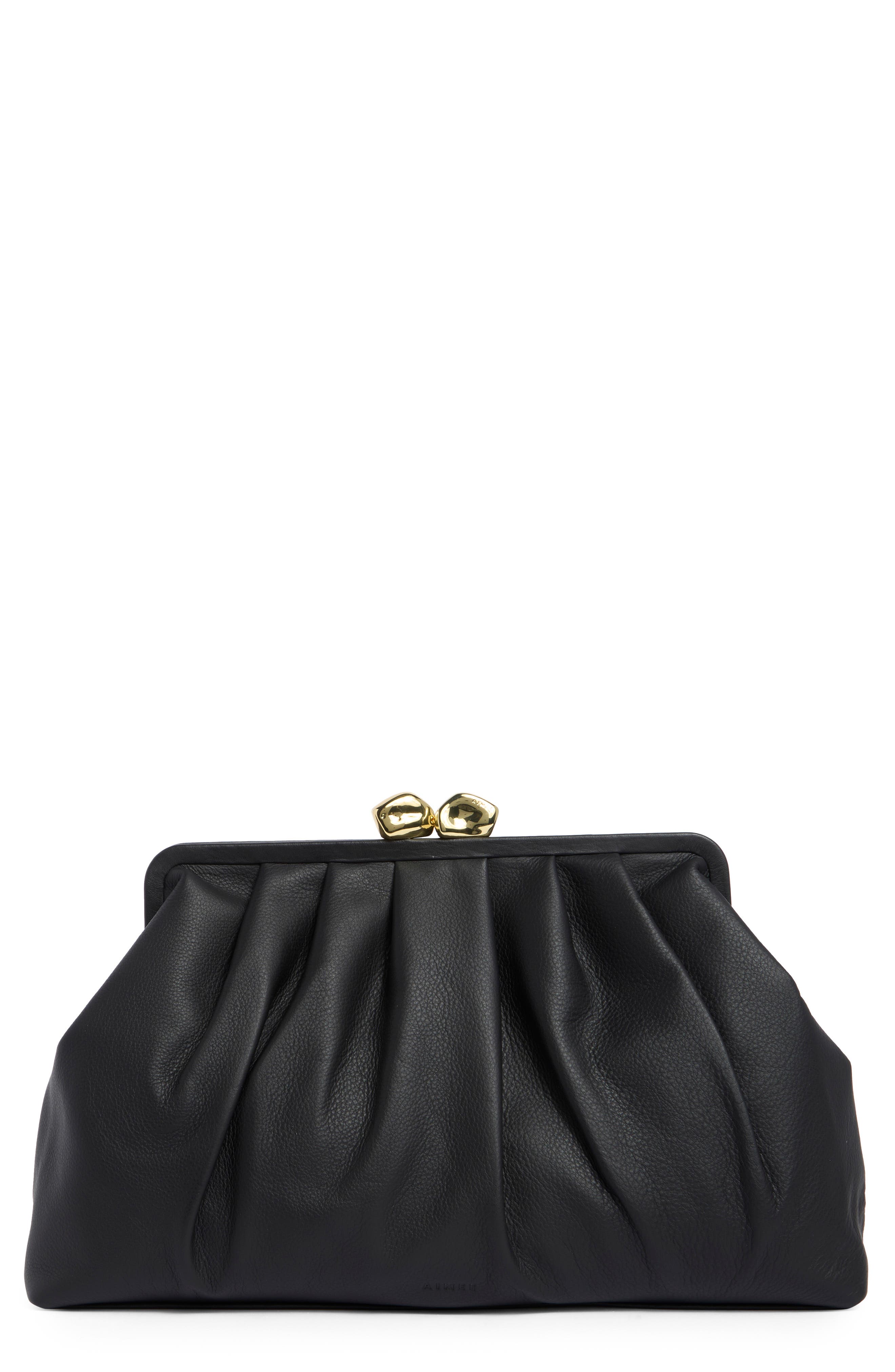 Aimee Frame XL Leather Clutch