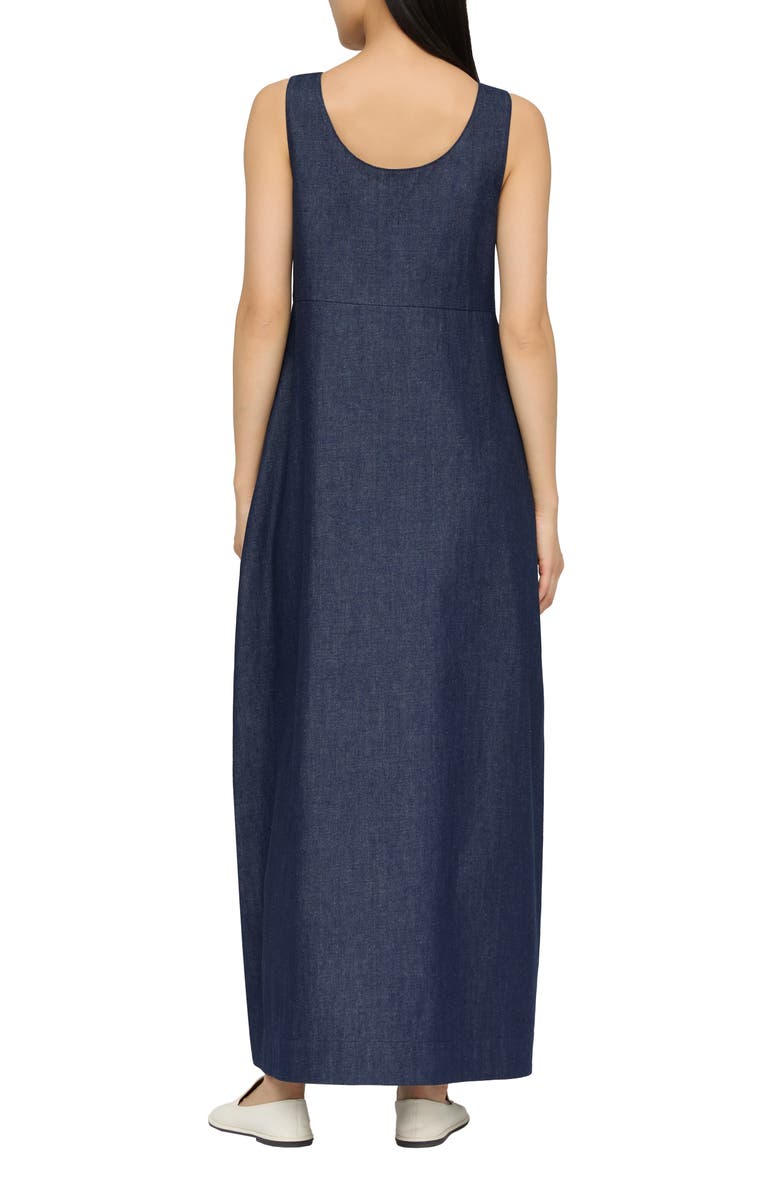 Lafayette 148 New York Lightweight Denim Cocoon Maxi Dress, Alternate, color, Indigo