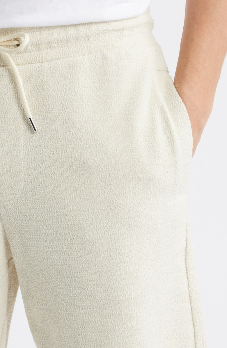 BOSS Leoni Drawstring Cotton Terry Cloth Shorts, Alternate, color, Open White