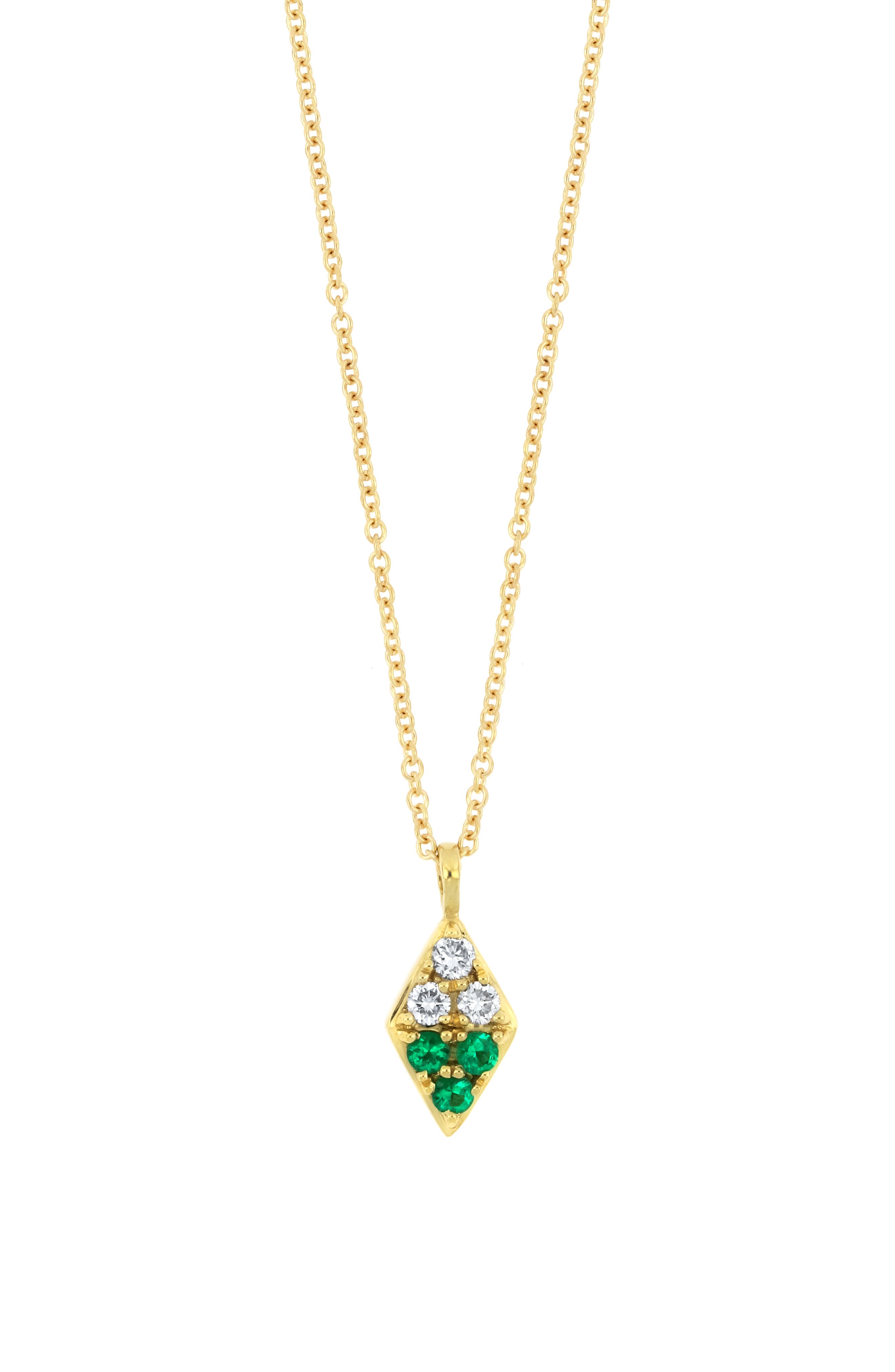 Bony Levy Diamond & Emerald Pendant Necklace