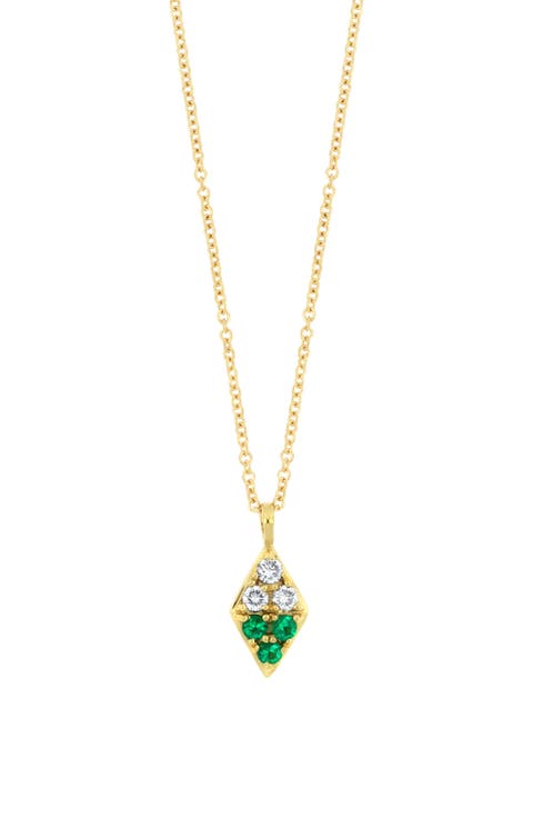 Diamond & Emerald Pendant Necklace (Nordstrom Exclusive)
