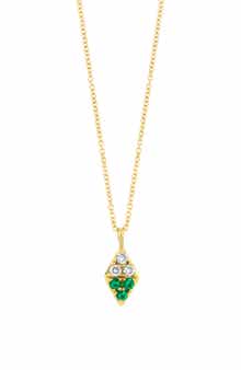 Bony Levy Diamond & Emerald Pendant Necklace