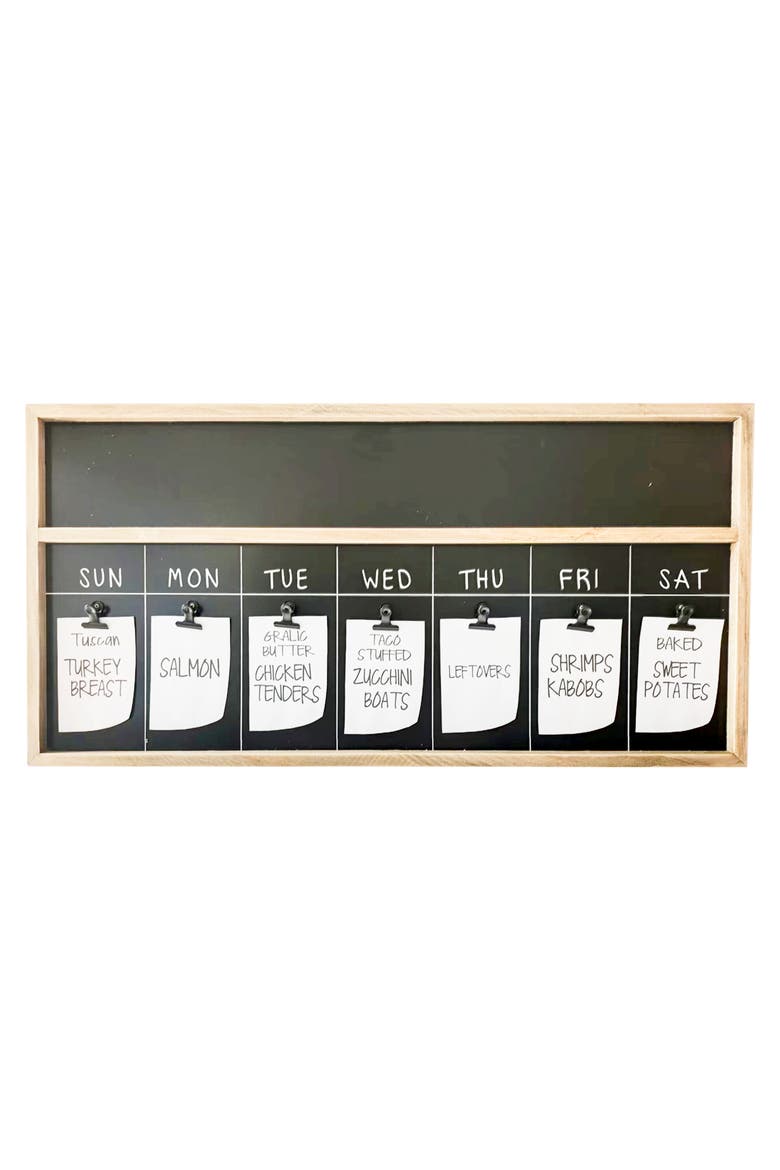 Chalkboard Weekly Menu Planner, Main, color, Black