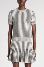 McQueen Short Sleeve Jacquard Stripe Sweater