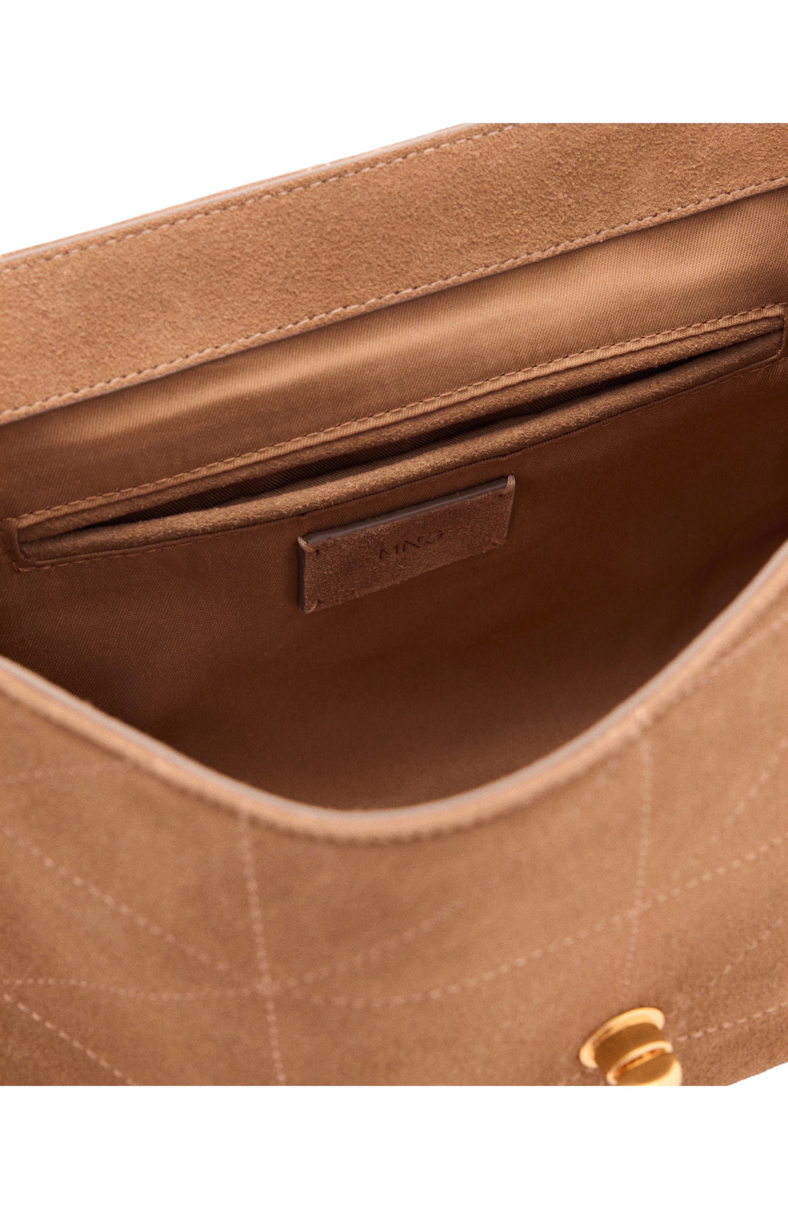 Suede Convertible Shoulder Bag, Alternate, color, MEDIUM BROWN