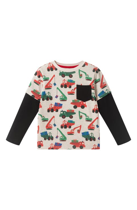 Kids' Holiday Trucks Long Sleeve Graphic T-Shirt