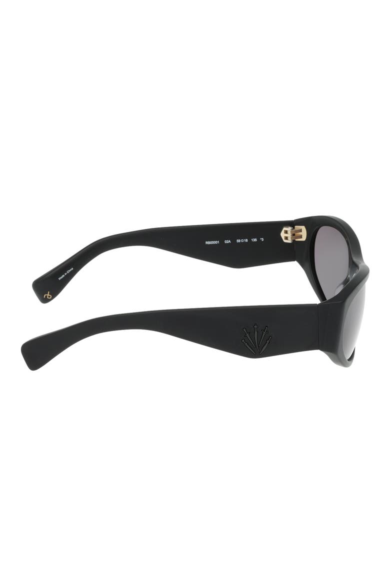 59mm Rectangular Sunglasses, Alternate, color, MATTE BLACK SMOKE LENSES