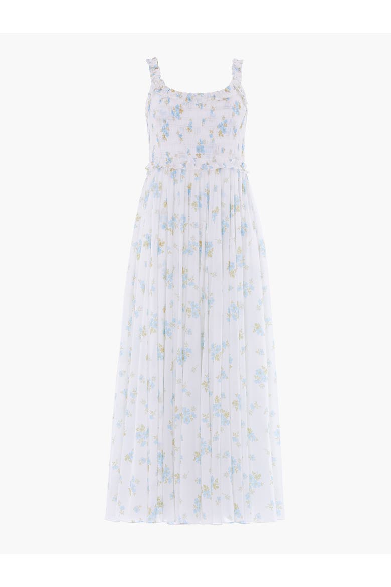 Magnolia Ditsy Chiffon Cami Ankle Gown, Alternate, color, White/Aqua