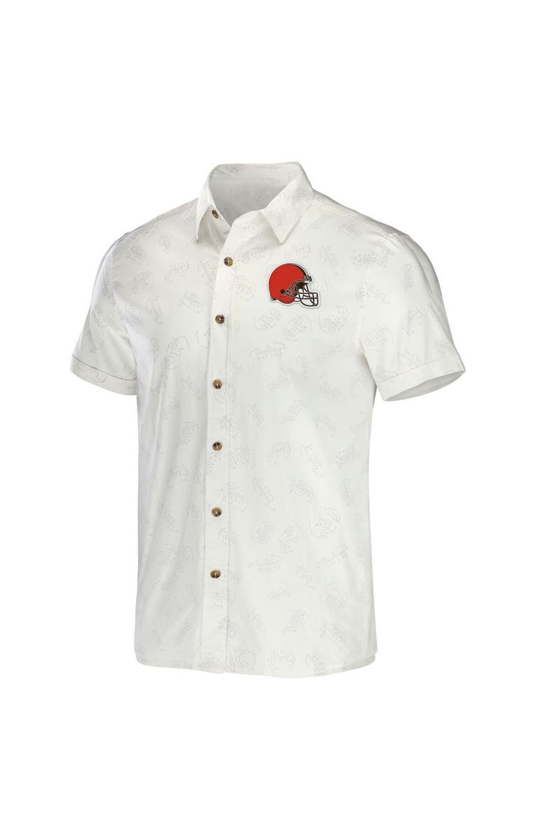 NFL X DARIUS RUCKER Men's NFL x Darius Rucker Collection by Fanatics White Cleveland Browns Woven Button-Up T-Shirt, Alternate, color, White