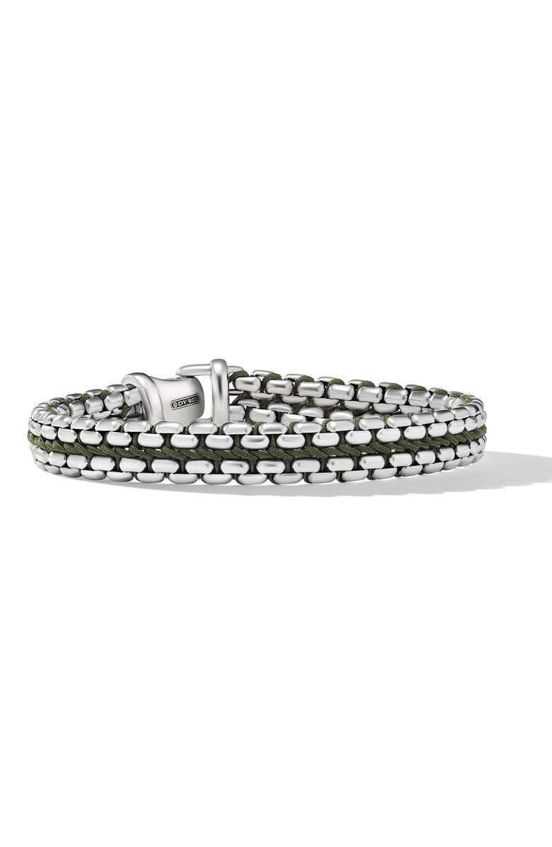 David Yurman Men's Woven Box Chain Bracelet in Sterling Silver, 12mm, Main, color, Green/ Sterling Silver