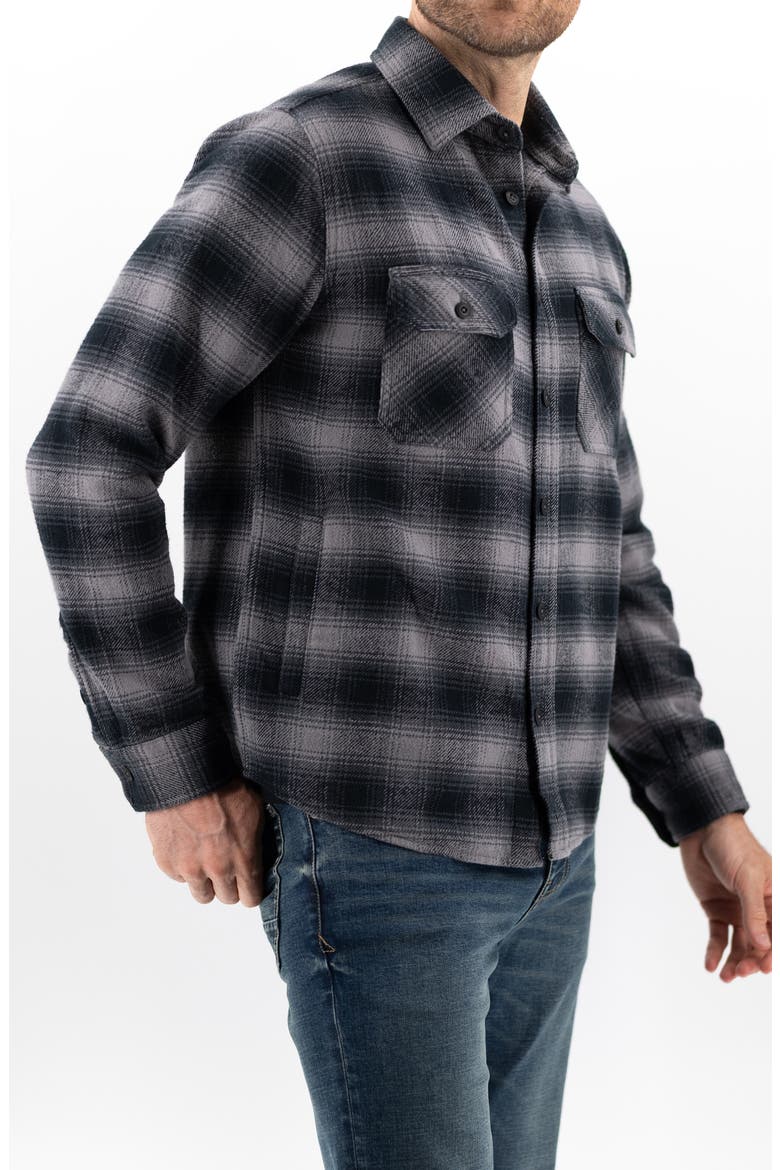 Plaid Cotton Flannel CPO Shirt Jacket, Alternate, color, CHARCOAL
