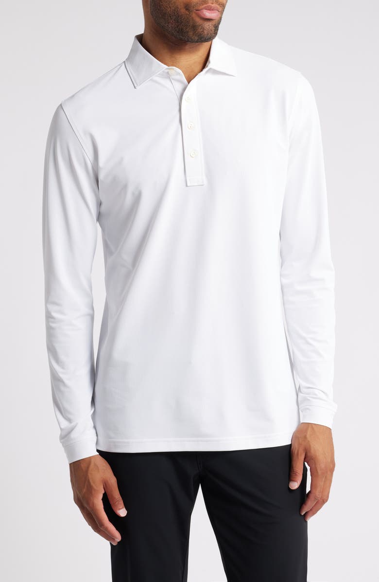 Peter Millar Crown Crafted Soul Long Sleeve Performance Mesh Polo, Main, color, 