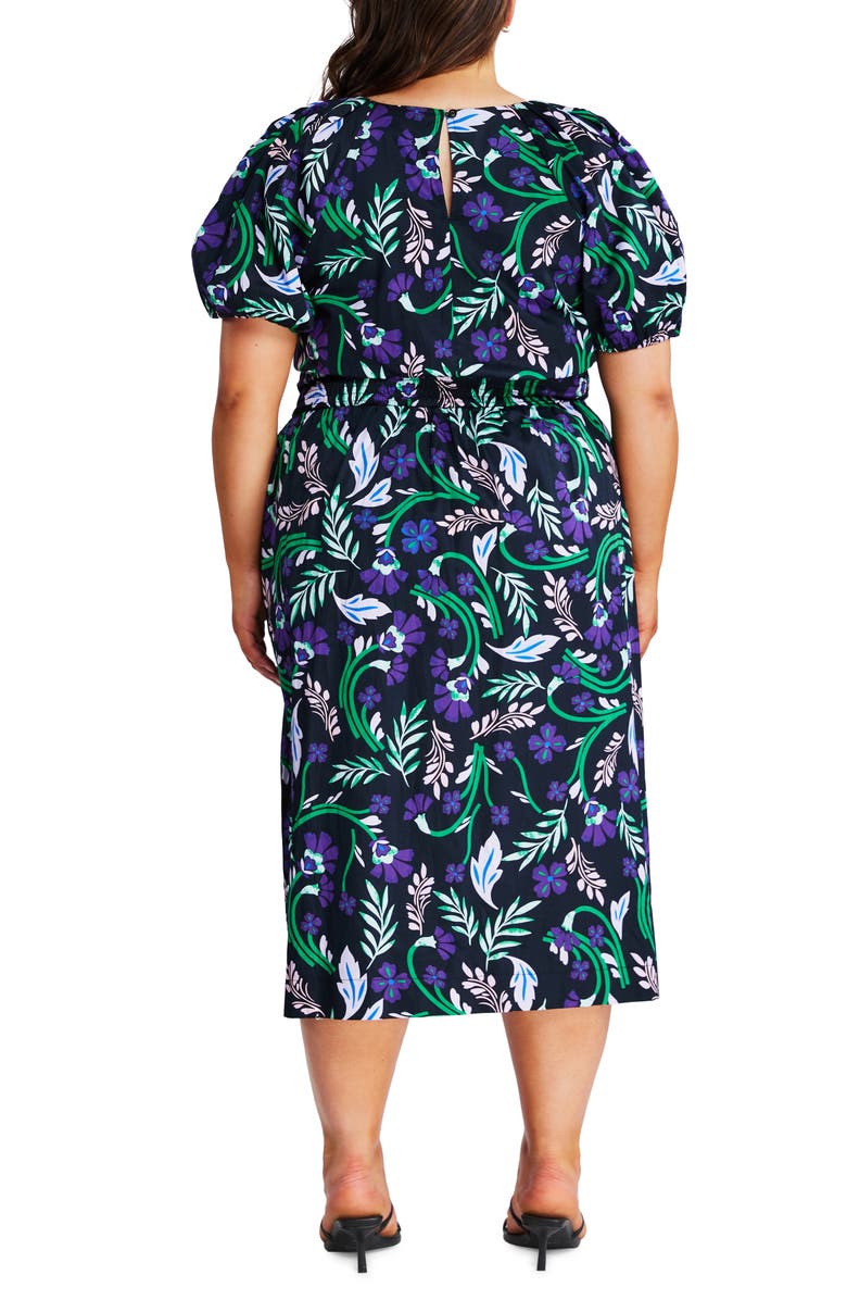 Estelle Ultraviolet Floral Cotton Midi Dress, Alternate, color, Print