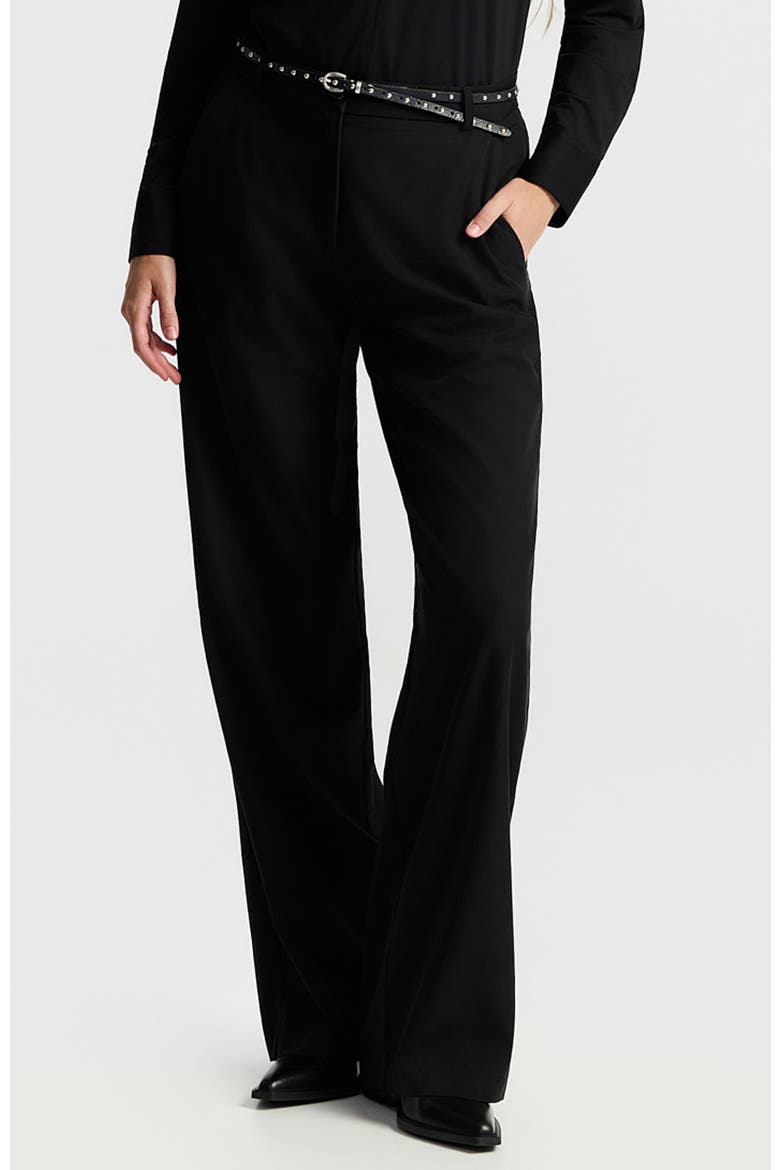 Ditza High-waist Wide-leg Trousers, Main, color, Black