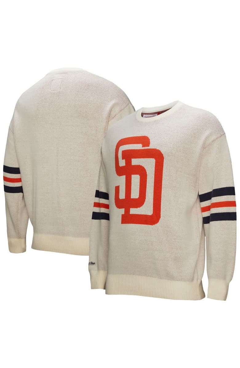 Mitchell & Ness Men's Mitchell & Ness Cream San Diego Padres Retro Pullover Sweater, Main, color, Cream