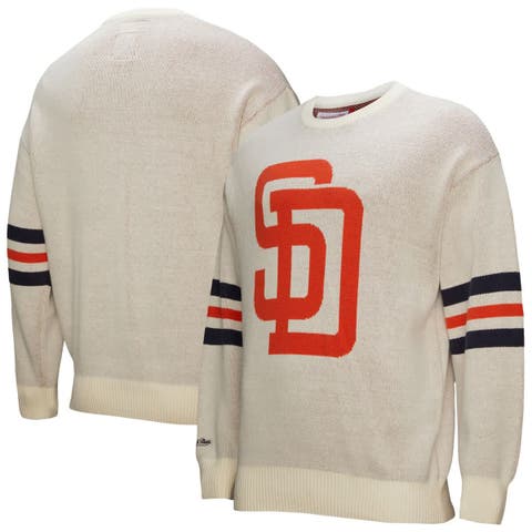 Men's Mitchell & Ness Cream San Diego Padres Retro Pullover Sweater