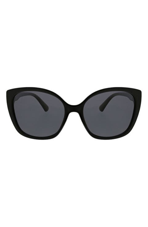 Rounded Modern 54mm Cat Eye Polarized Sunglasses