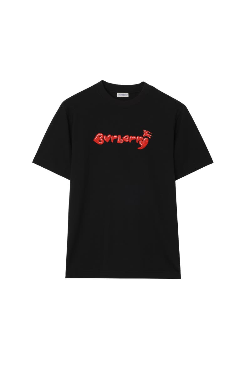 Heart Logo Cotton T-shirt, Alternate, color, Black