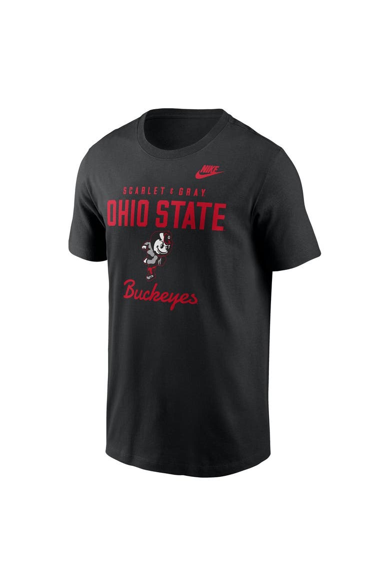 Men's Nike  Black Ohio State Buckeyes Legacy Stacked Established T-Shirt, Alternate, color, Black
