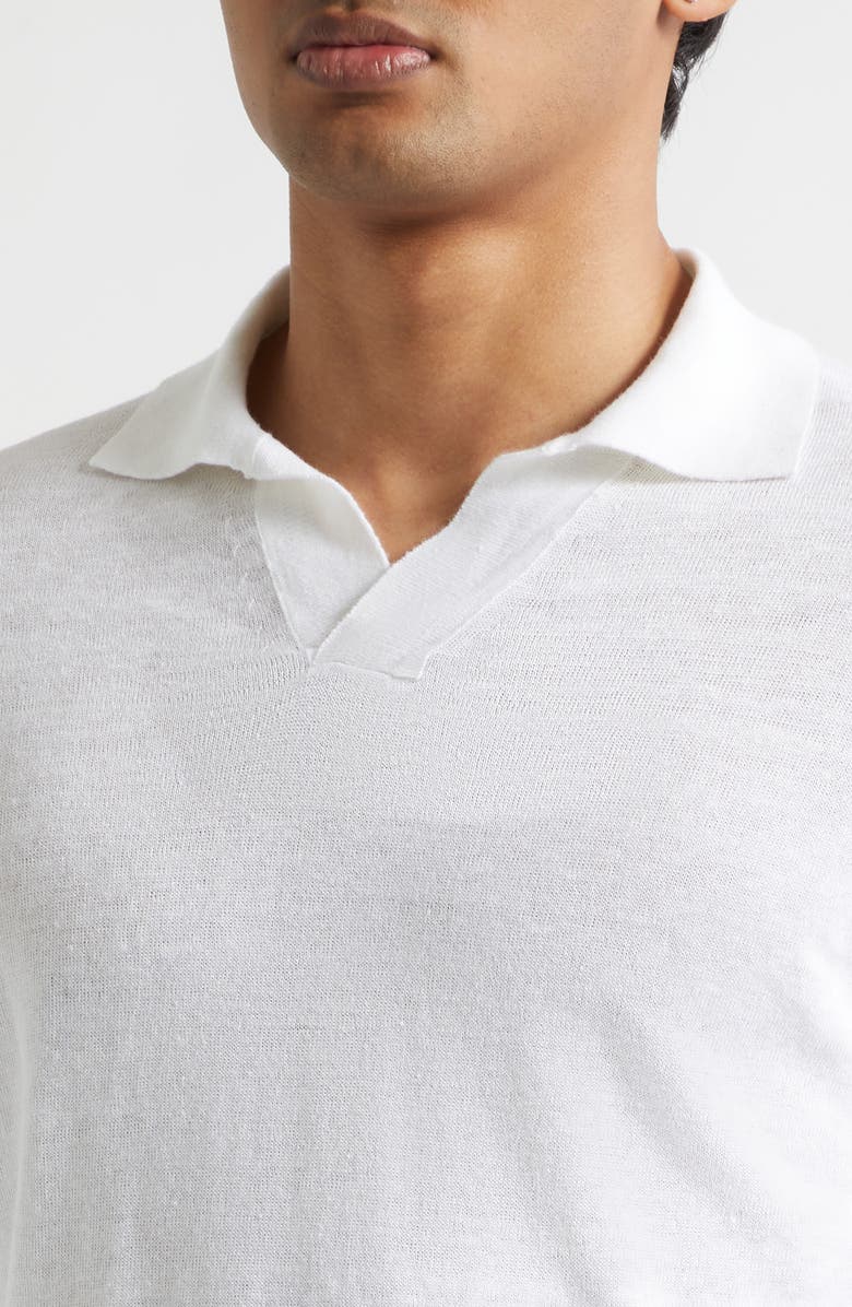 Thom Sweeney Skipper Linen & Cotton Polo, Alternate, color, White