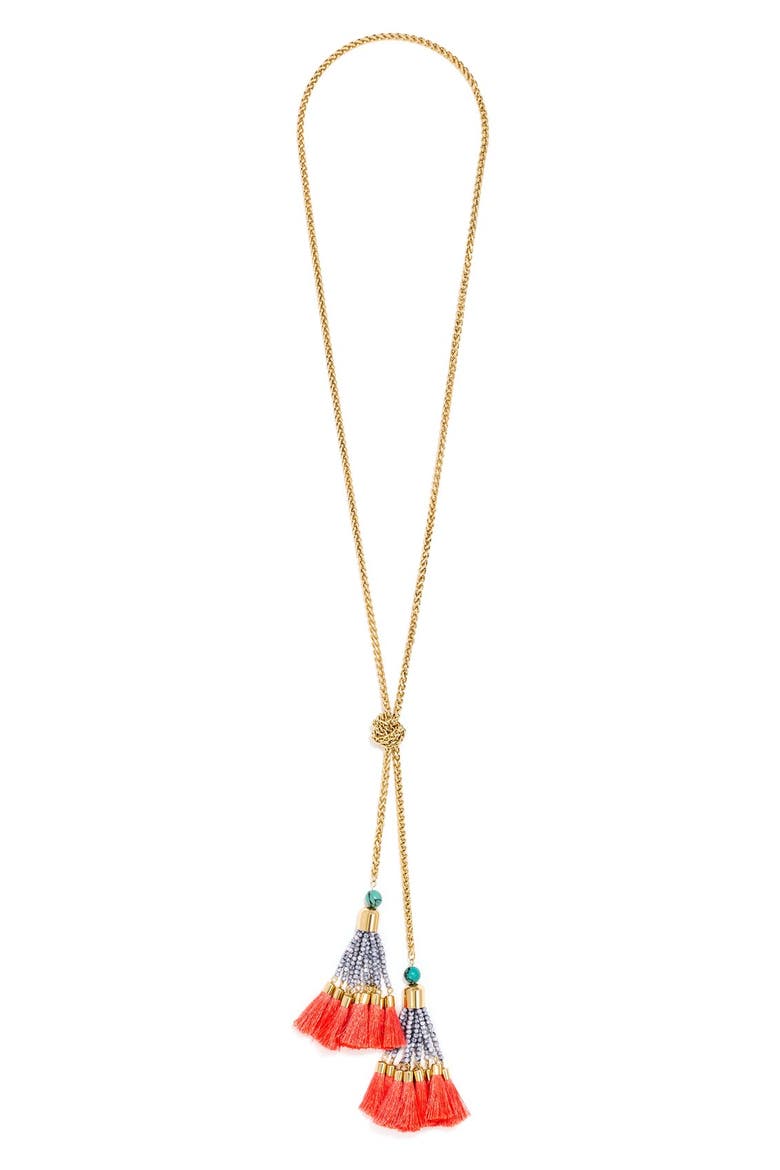 'Majorca' Lariat Necklace, Alternate, color, GOLD/ MULTI