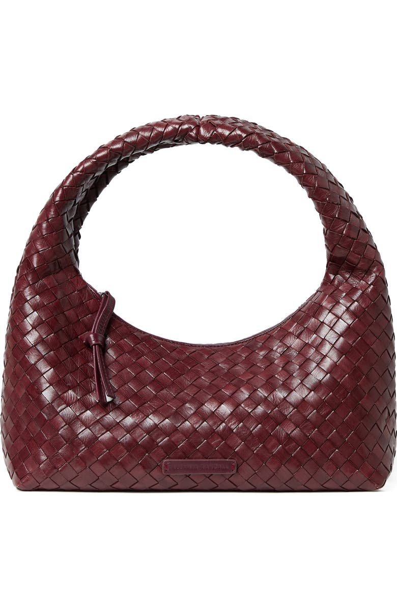 Loeffler Randall Mercer Woven Leather Shoulder Bag, Main, color, Maroon