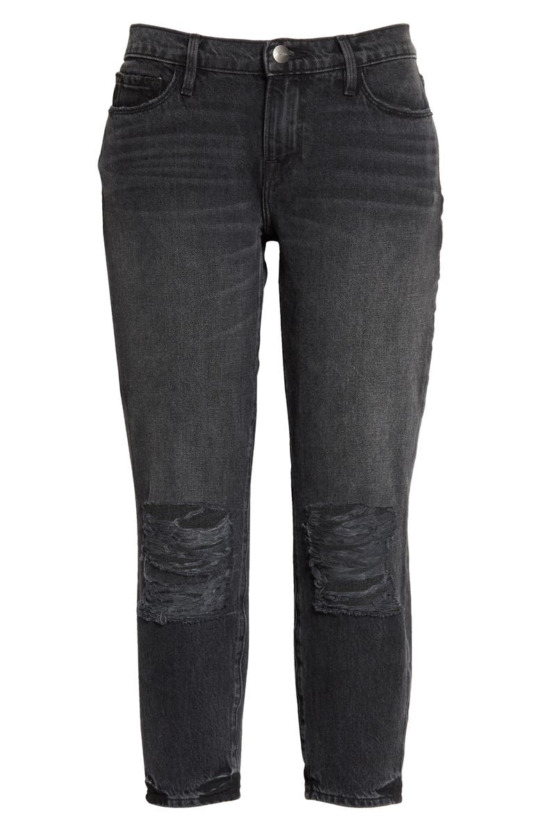 FRAME Le Garcon Ripped Crop Straight Leg Boyfriend Jeans, Alternate, color,