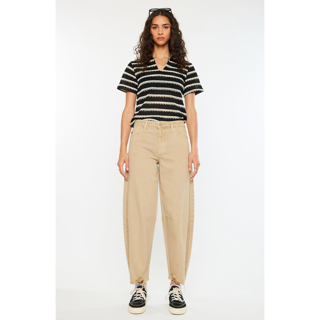 Kancan Addison High Rise Horseshoe Fit Jeans In Neutral