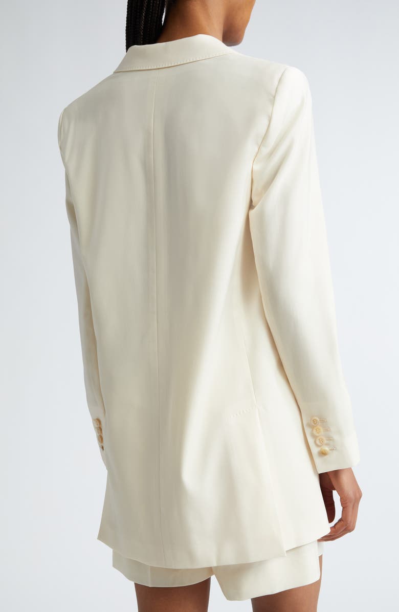 Max Mara Elegia Double Breasted Virgin Wool Blazer, Alternate, color, Vanilla