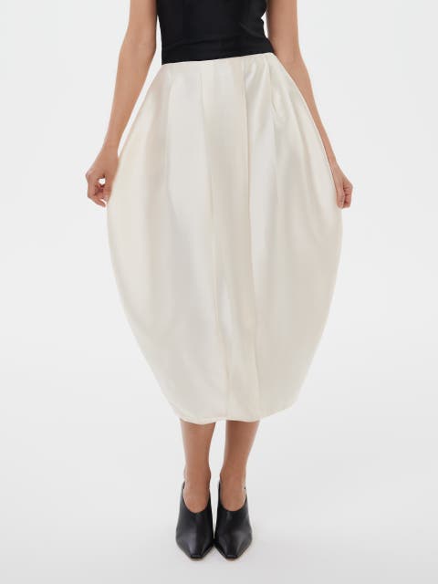 Bridal Silk Wool Blend Tulip Skirt