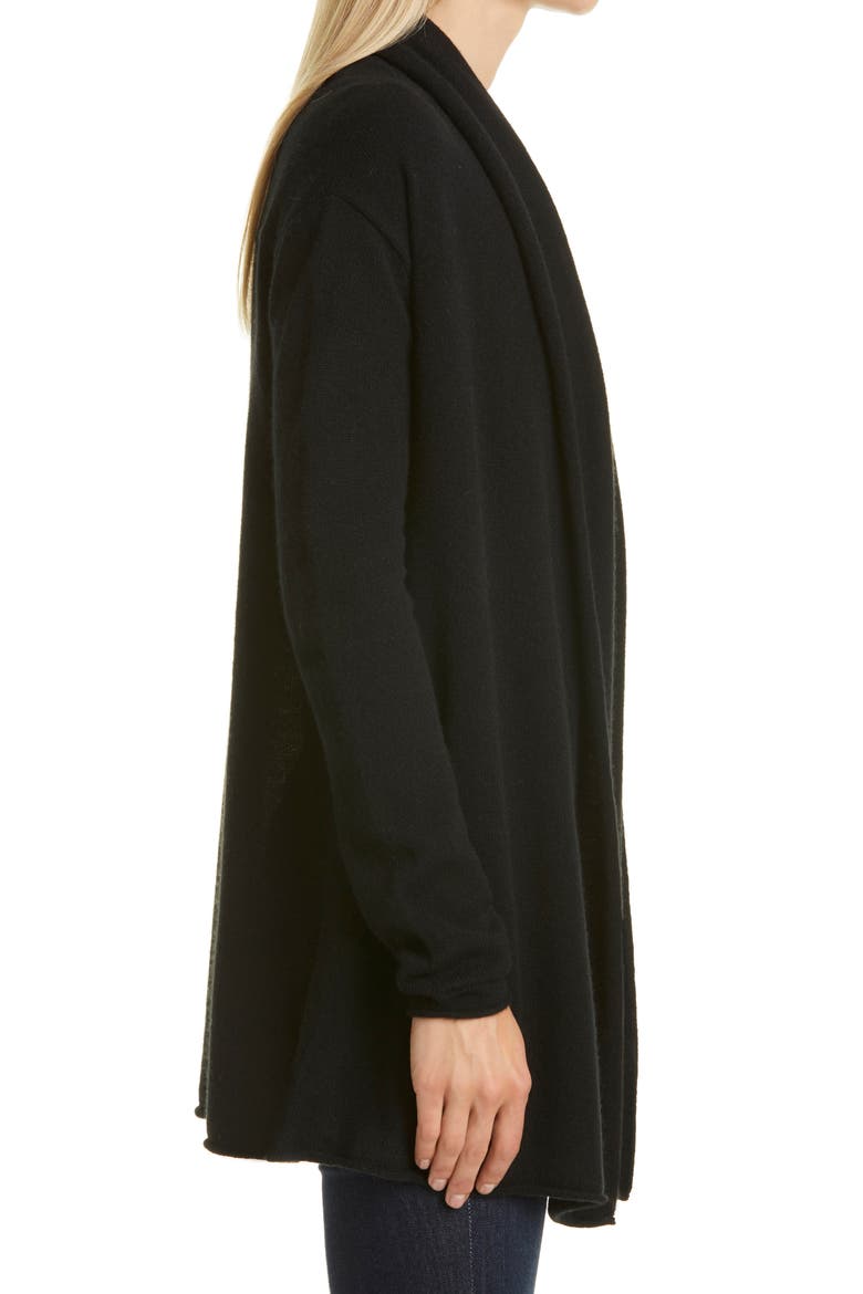 Cristina Open Front Cashmere Cardigan, Alternate, color, BLACK