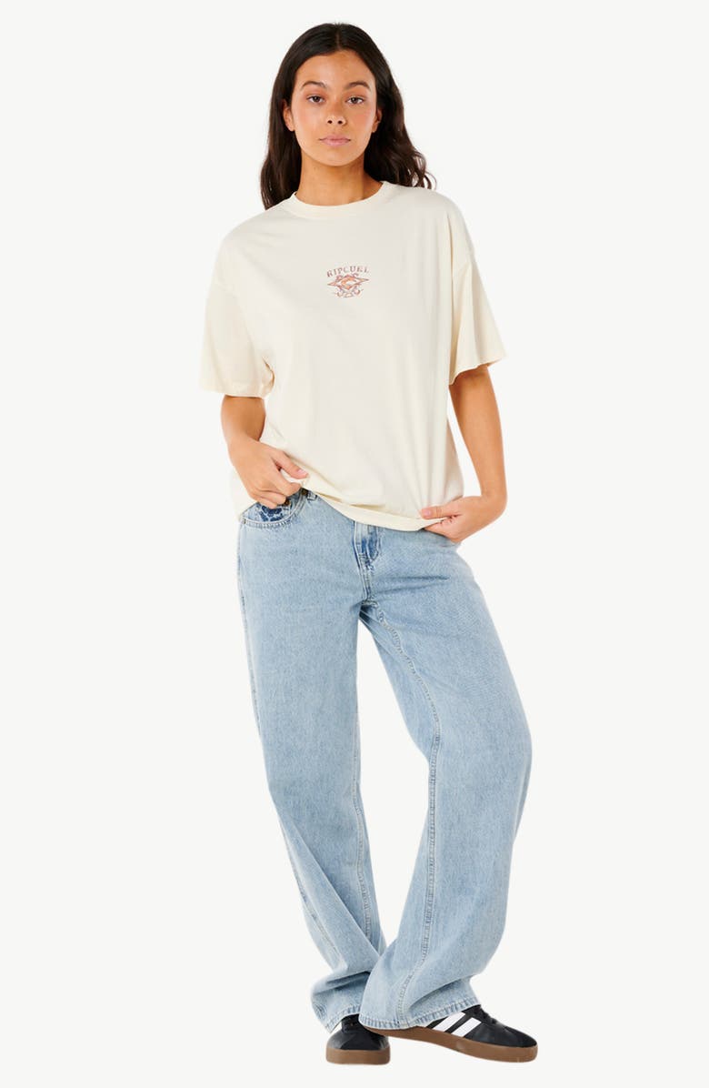 Rip Curl Butterfly Heritage Oversize Cotton Graphic T-Shirt, Alternate, color, Bone